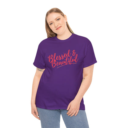 Blessed & Beautiful Unisex Heavy Cotton Tee - Inspirational Casual Wear