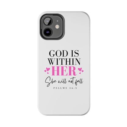 Empowering Tough Phone Case - "God is Within Her" Inspirational Design