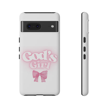 God's Girl Cute Phone Case, Pink Bow Case, Faith-Based Gifts, Christian Accessories, Birthday Present, Inspirational Jewelry