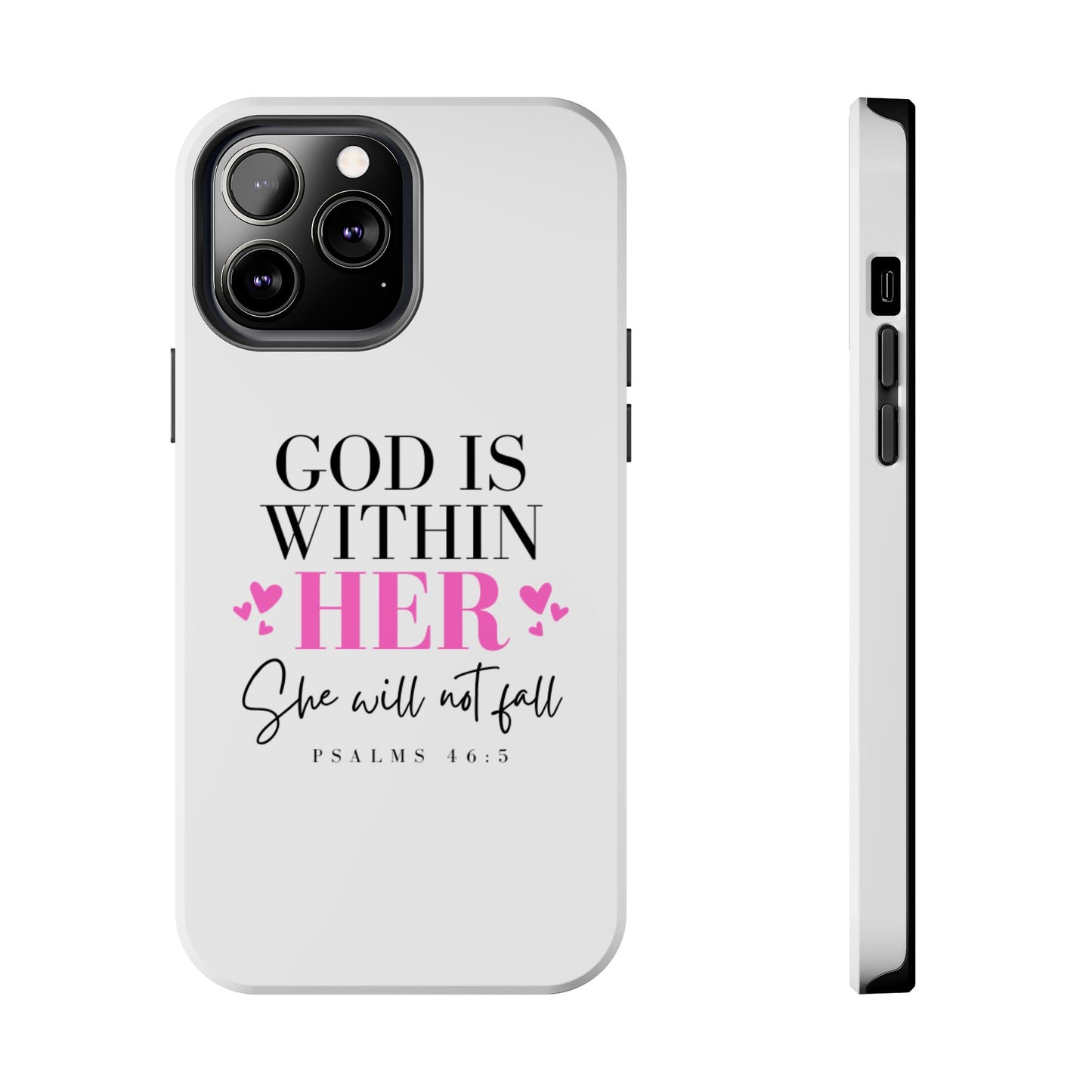 Empowering Tough Phone Case - "God is Within Her" Inspirational Design