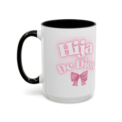 Hija De Dios Accent Coffee Mug - Perfect Gift for Moms, Inspirational Drinkware, Birthday, Faith Celebration, Unique Coffee Cup