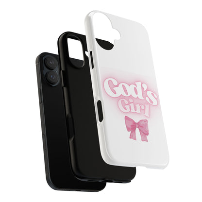 God's Girl Cute Phone Case, Pink Bow Case, Faith-Based Gifts, Christian Accessories, Birthday Present, Inspirational Jewelry