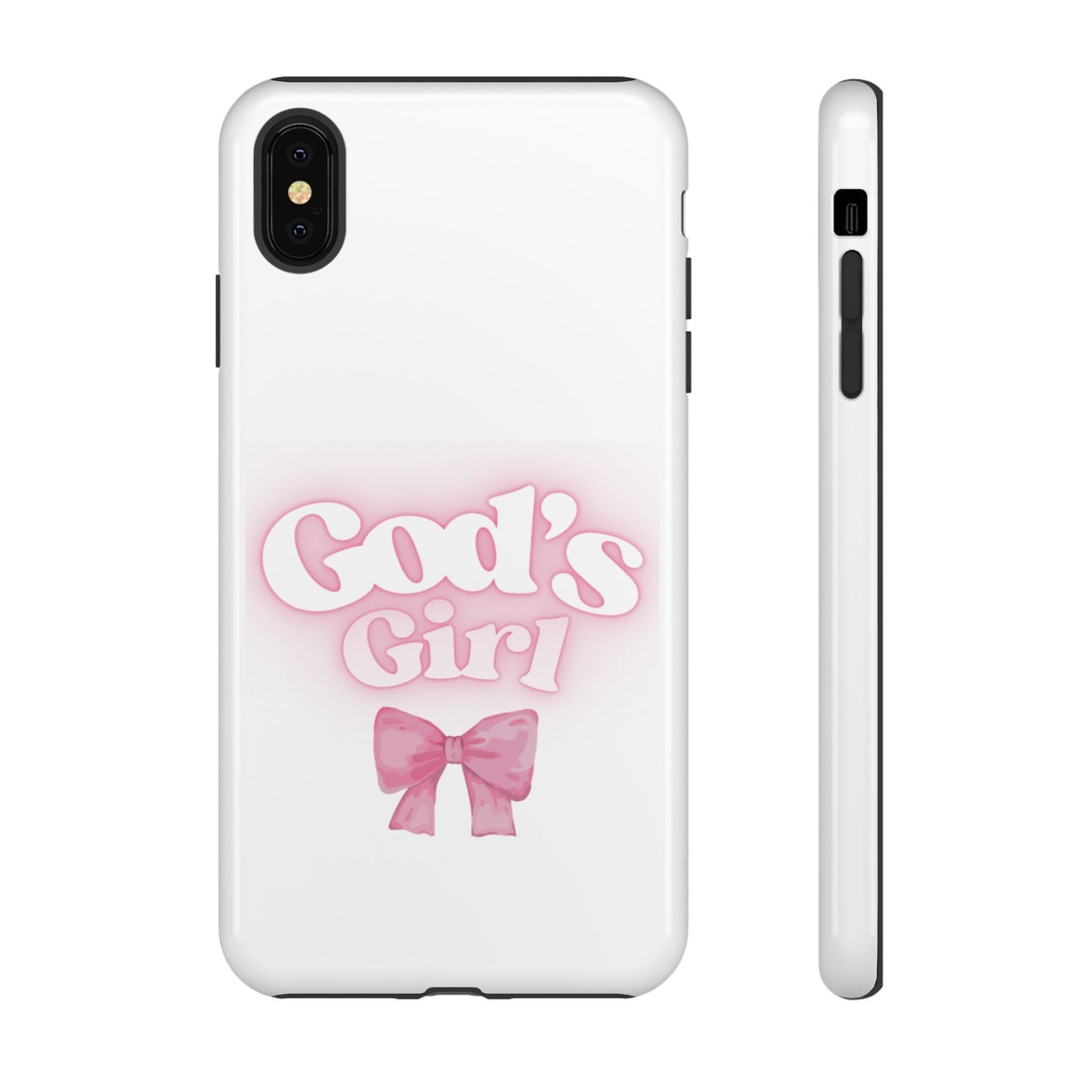 God's Girl Cute Phone Case, Pink Bow Case, Faith-Based Gifts, Christian Accessories, Birthday Present, Inspirational Jewelry