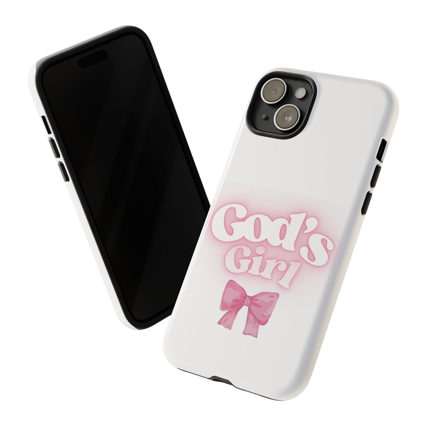 God's Girl Cute Phone Case, Pink Bow Case, Faith-Based Gifts, Christian Accessories, Birthday Present, Inspirational Jewelry