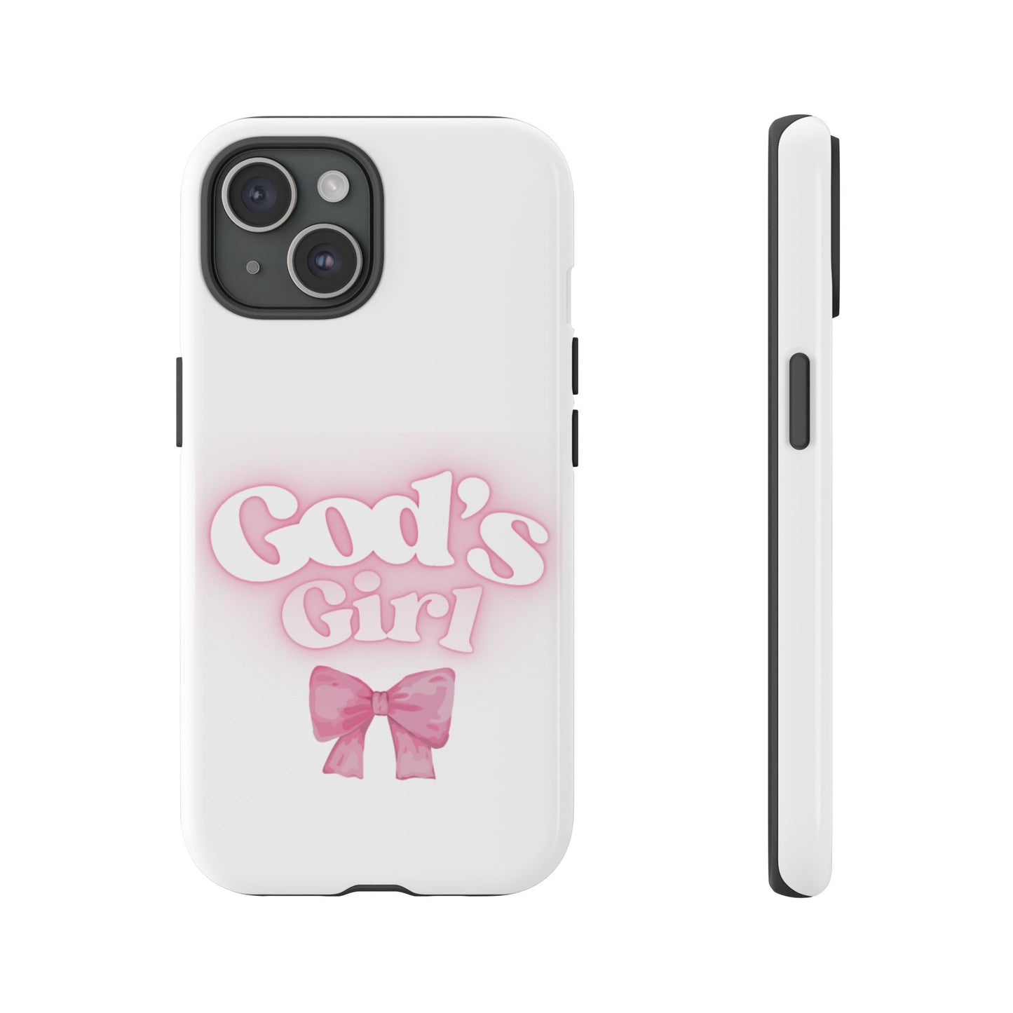 God's Girl Cute Phone Case, Pink Bow Case, Faith-Based Gifts, Christian Accessories, Birthday Present, Inspirational Jewelry