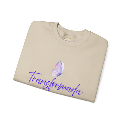 Transformada Crewneck Sweatshirt — Purple Butterfly Inspirational Pullover