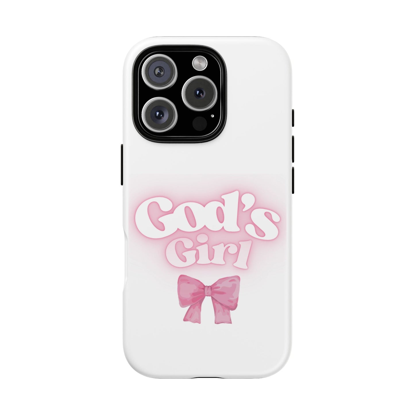 God's Girl Cute Phone Case, Pink Bow Case, Faith-Based Gifts, Christian Accessories, Birthday Present, Inspirational Jewelry