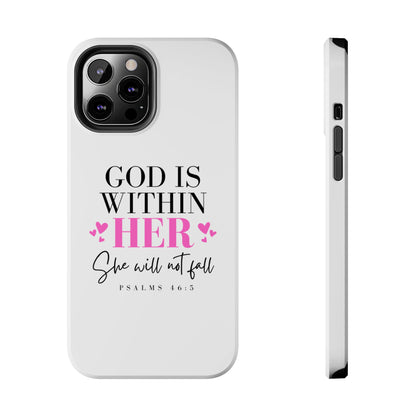 Empowering Tough Phone Case - "God is Within Her" Inspirational Design