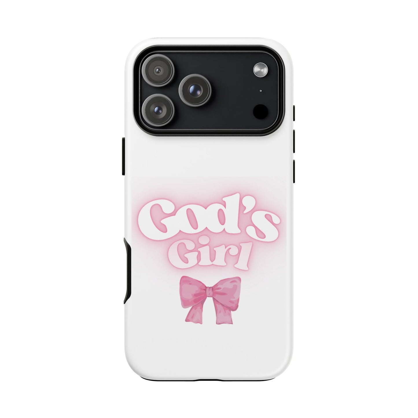 God's Girl Cute Phone Case, Pink Bow Case, Faith-Based Gifts, Christian Accessories, Birthday Present, Inspirational Jewelry