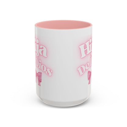 Hija De Dios Accent Coffee Mug - Perfect Gift for Moms, Inspirational Drinkware, Birthday, Faith Celebration, Unique Coffee Cup