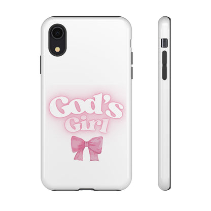 God's Girl Cute Phone Case, Pink Bow Case, Faith-Based Gifts, Christian Accessories, Birthday Present, Inspirational Jewelry