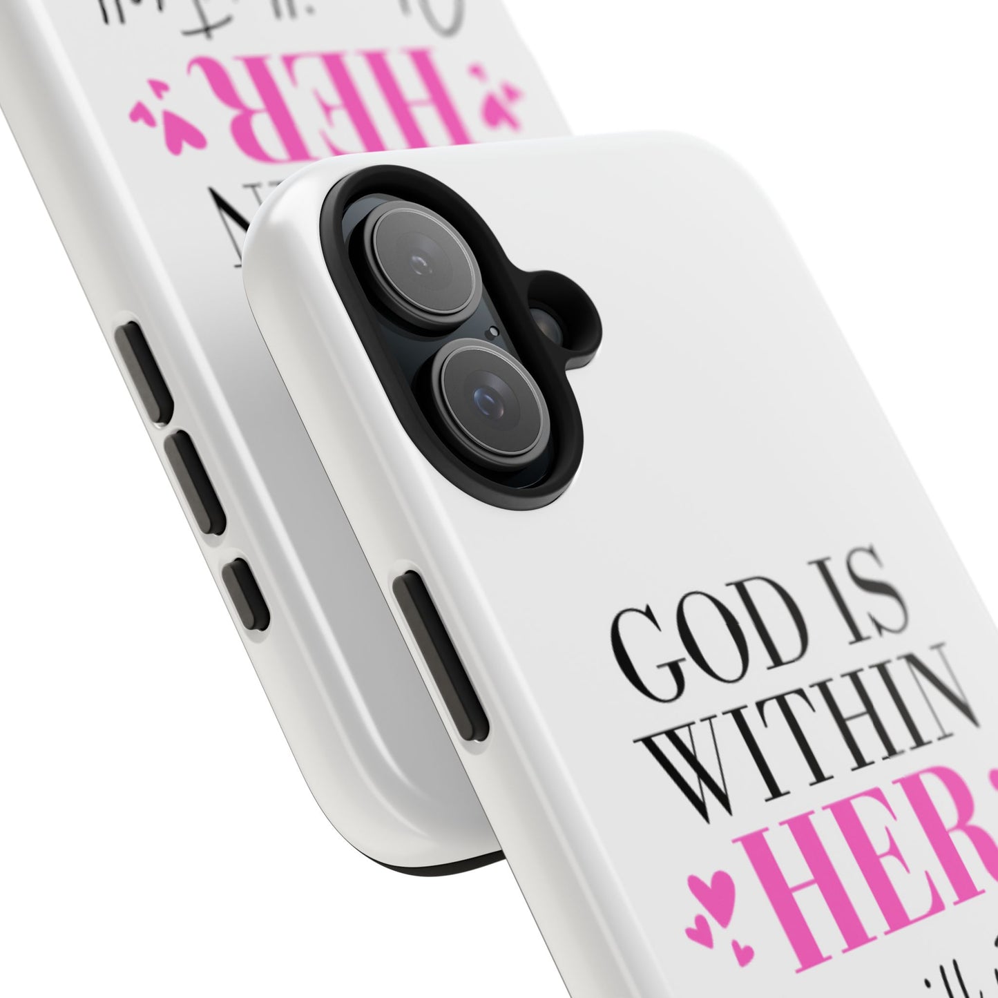 Empowering Tough Phone Case - "God is Within Her" Inspirational Design