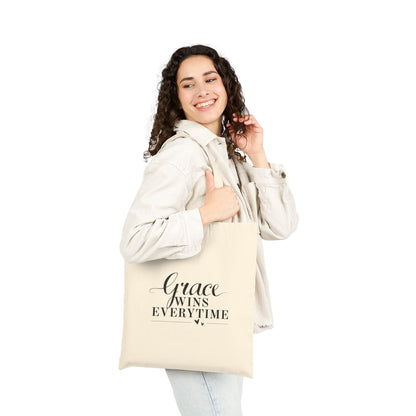 Grace Wins Everytime Cotton Canvas Tote Bag