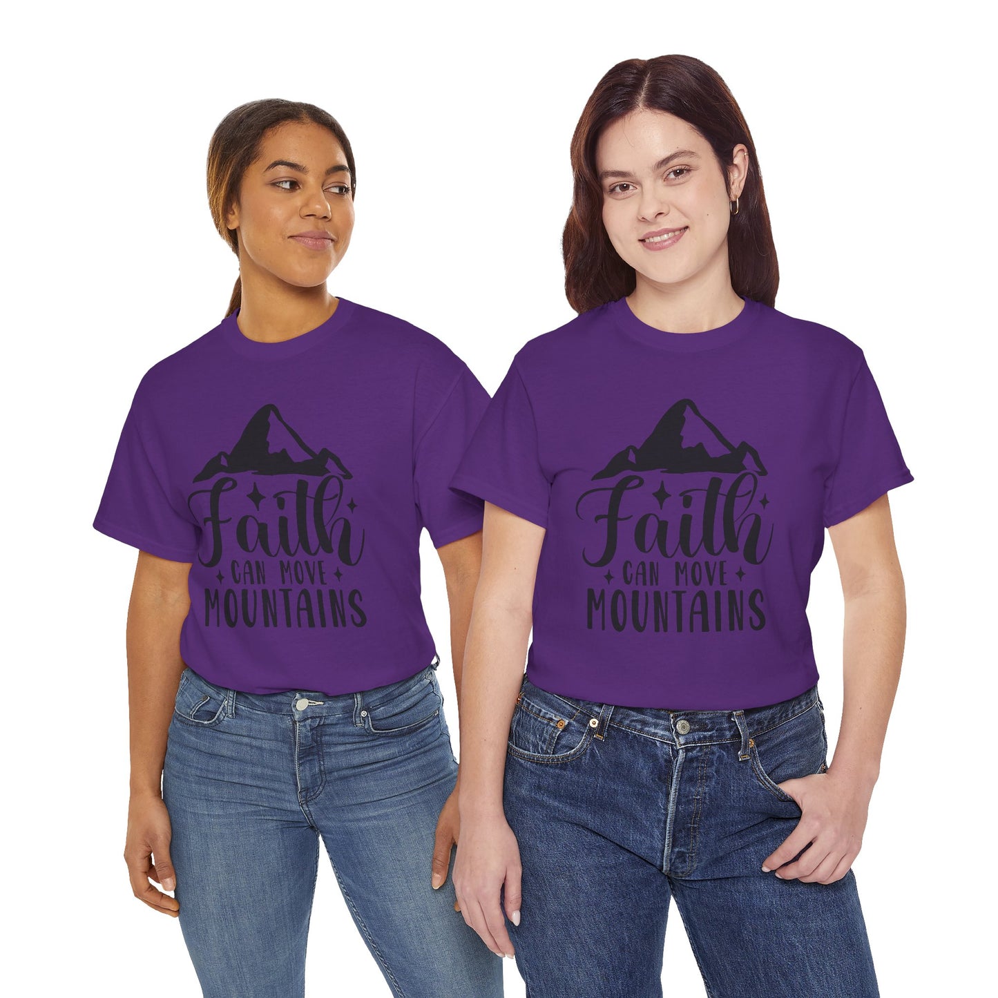 Faith Can Move Mountains - Unisex Heavy Cotton Tee