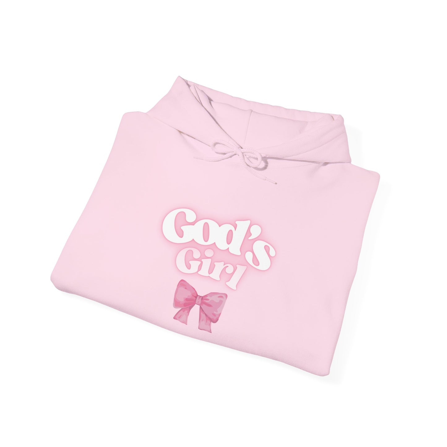 God's Girl Pink Bow Hoodie, Cute Christian Sweatshirt, Cozy Gift for Her, Inspirational Apparel, Faith-Based Clothing