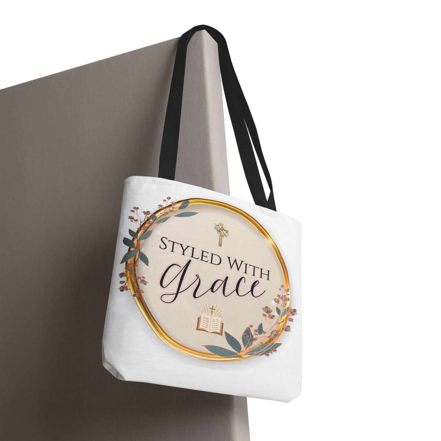 Styled With Grace | Elegant Faith-Inspired Tote Bag, Christian Gift, Inspirational Bag, Stylish Reusable Tote, Religious Accessories