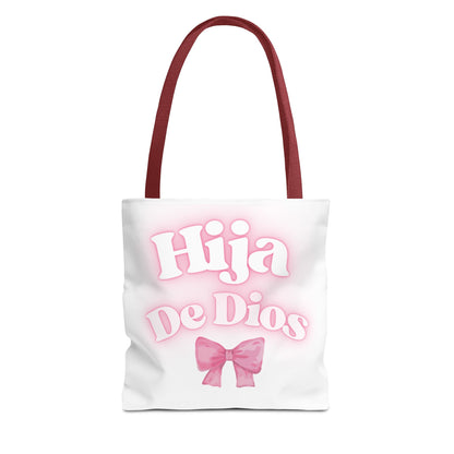 Hija De Dios Chic Tote Bag, Stylish Grocery Bag, Gifts for Mom, Birthday Tote, Inspirational Gift Bag