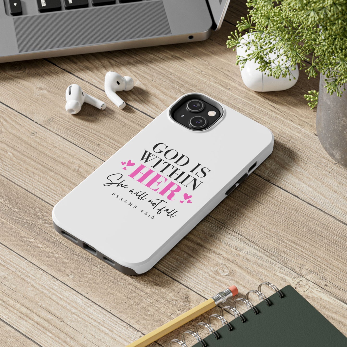 Empowering Tough Phone Case - "God is Within Her" Inspirational Design