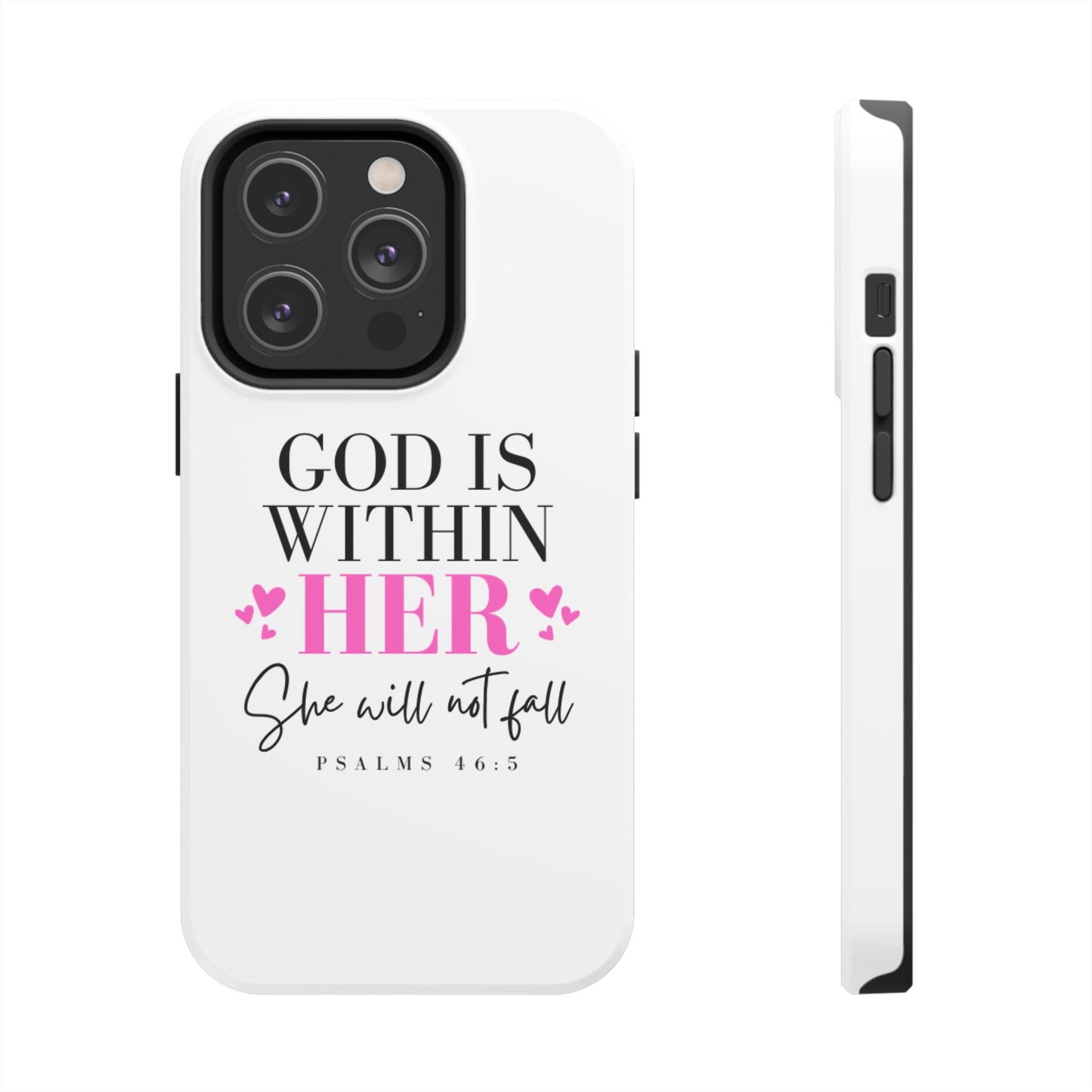 Empowering Tough Phone Case - "God is Within Her" Inspirational Design