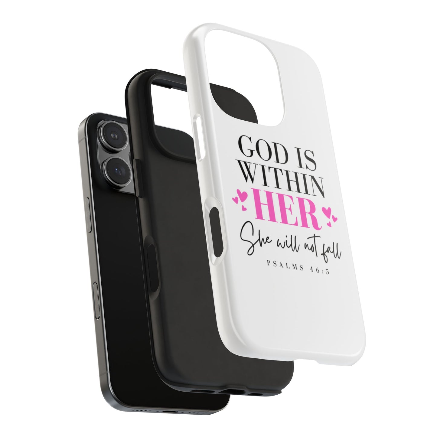 Empowering Tough Phone Case - "God is Within Her" Inspirational Design