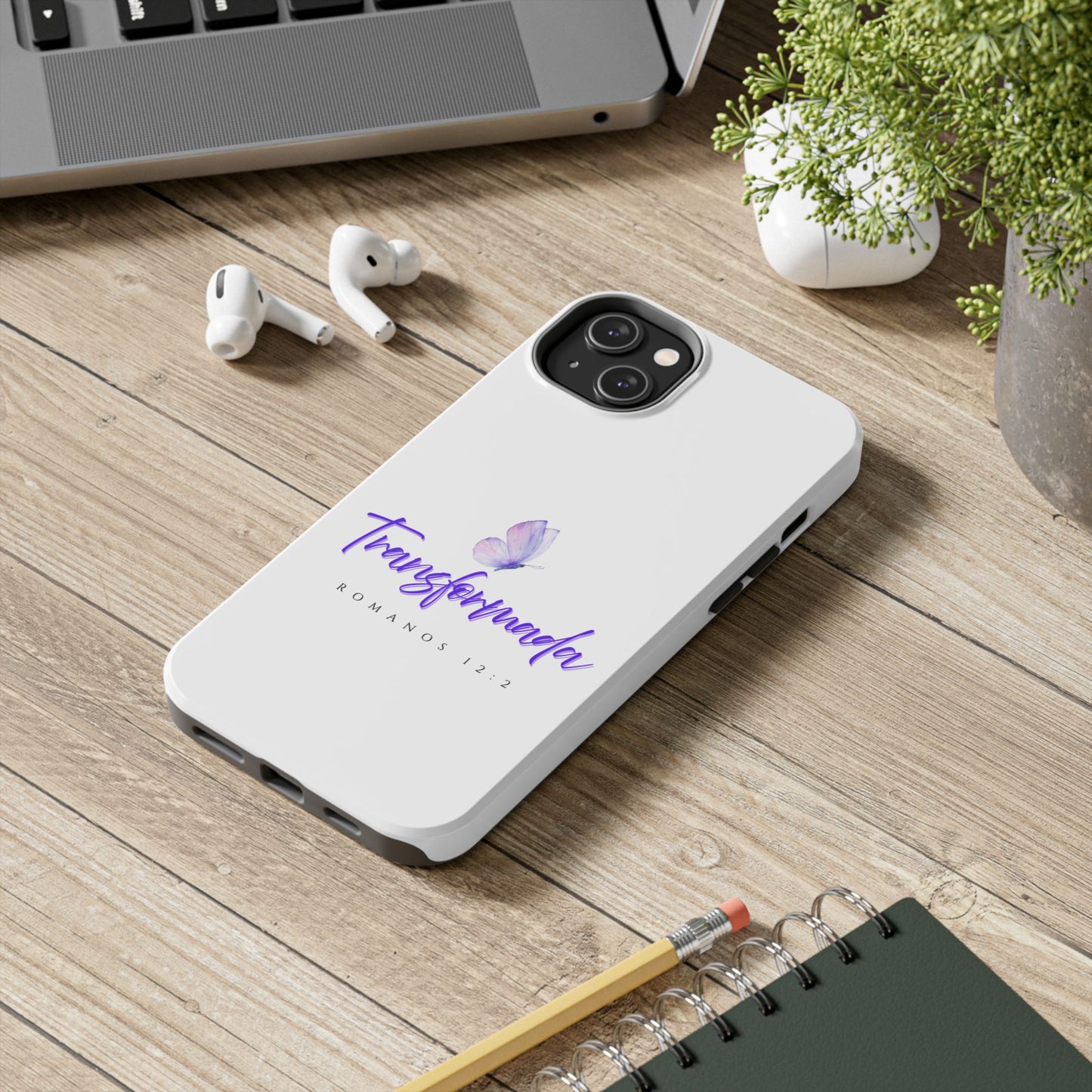 Transformada Phone Case, Inspirational Gift, Scripture Cases, Christian Accessories, Floral Design, Unique Phone Protection