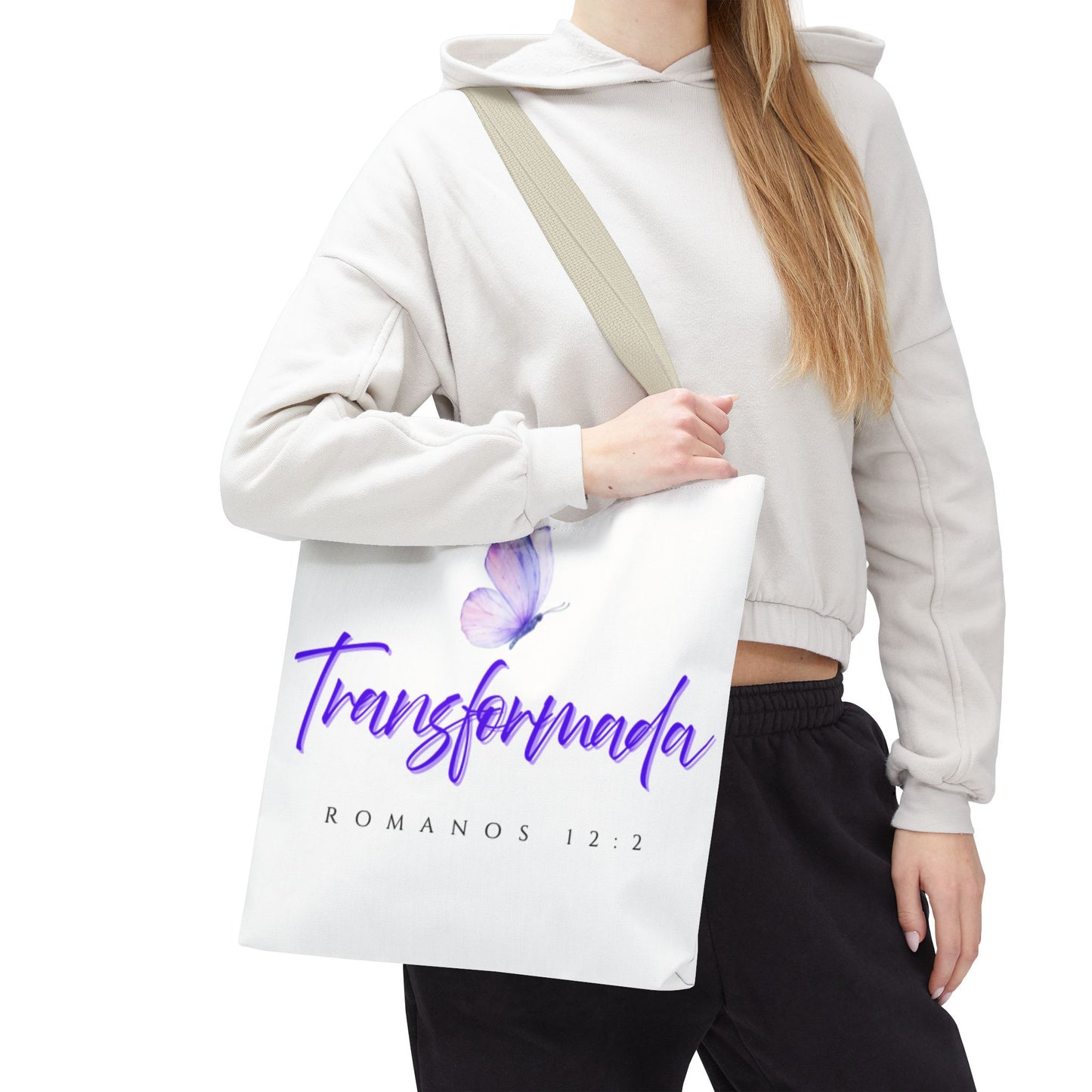 Transformada Tote Bag, Motivational Gift, Eco-Friendly Shopper, Women's Fashion, Bible Verse Accessory