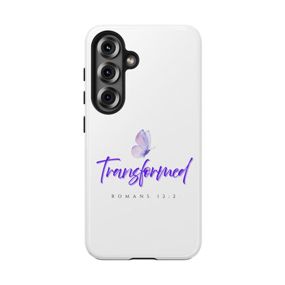 Transformed Phone Case - Inspirational Butterfly Design, Tough Phone Cover, Bible Verse Accessory, Unique Gift for Faith Lovers