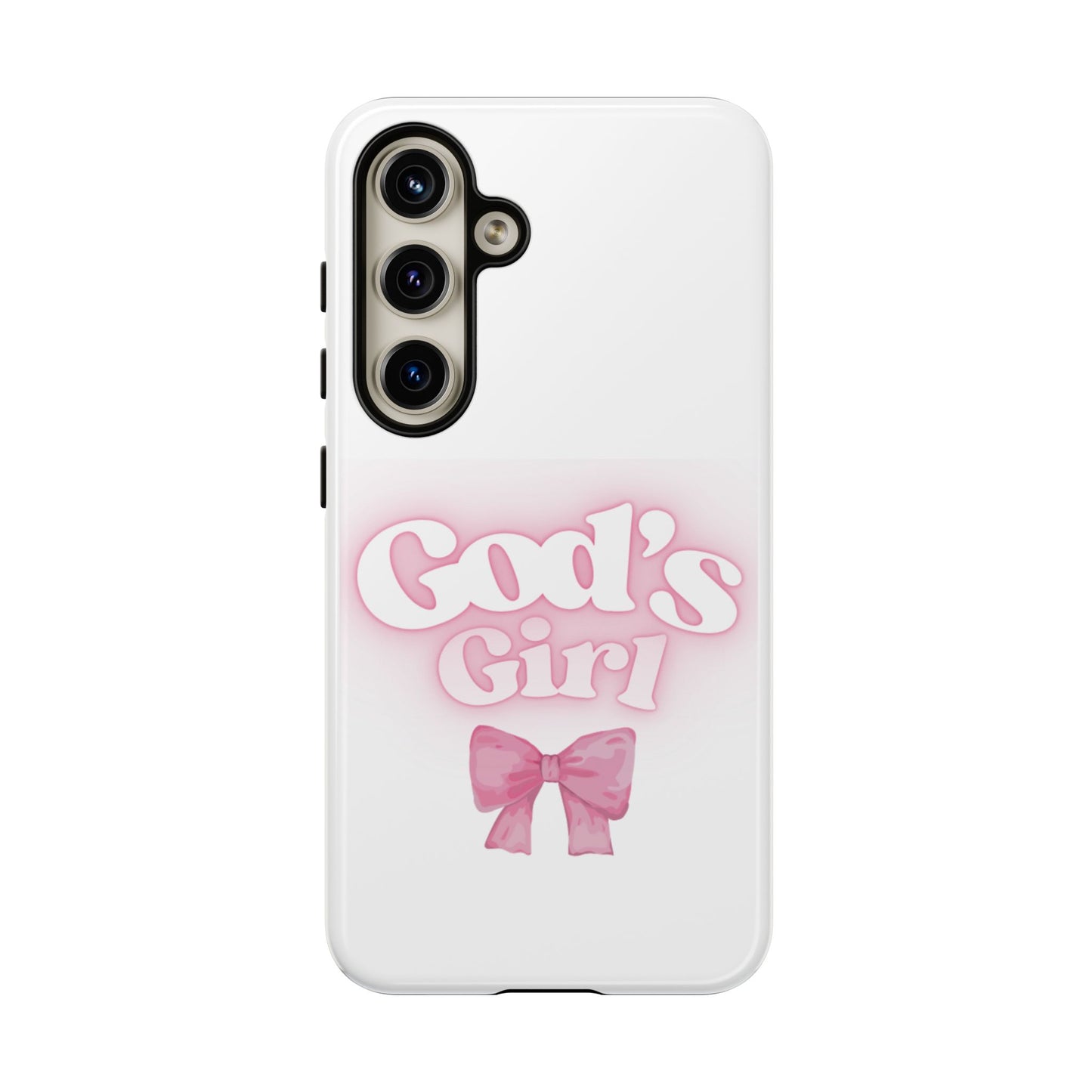 God's Girl Cute Phone Case, Pink Bow Case, Faith-Based Gifts, Christian Accessories, Birthday Present, Inspirational Jewelry