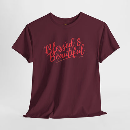 Blessed & Beautiful Unisex Heavy Cotton Tee - Inspirational Casual Wear