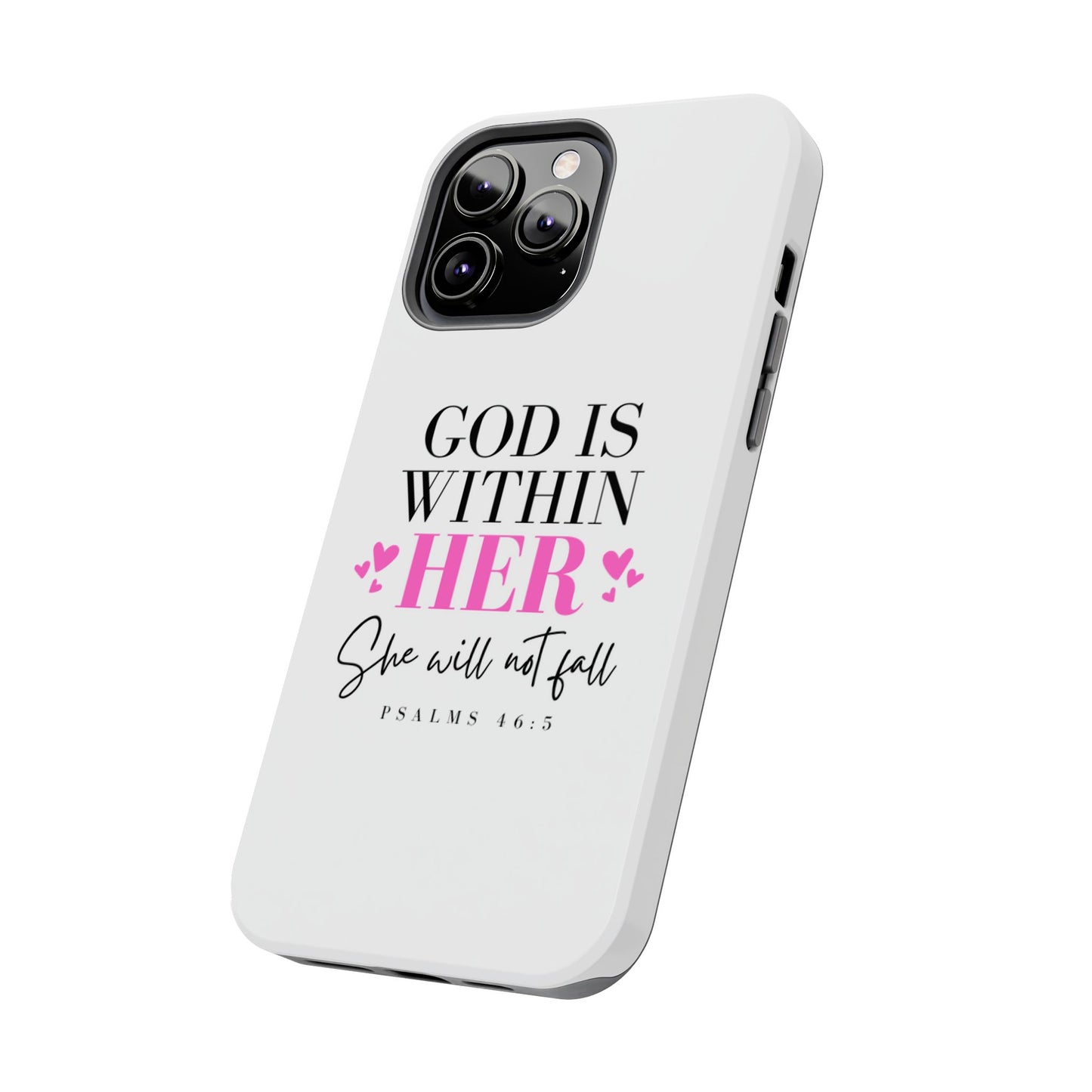 Empowering Tough Phone Case - "God is Within Her" Inspirational Design