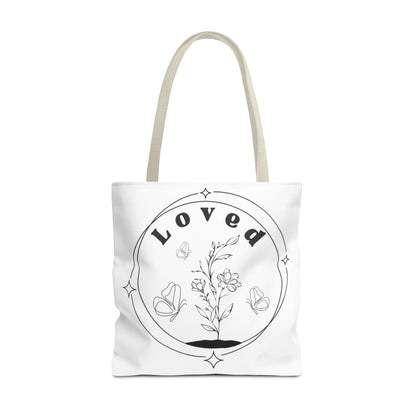 Loved Tote Bag - Stylish All-Over Print for Women's Spiritual Journey