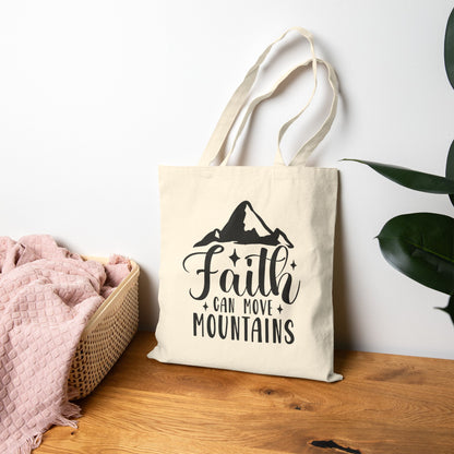 Faith Can Move Mountains Cotton Canvas Tote Bag