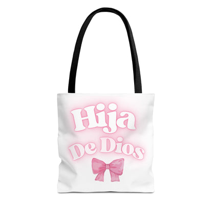 Hija De Dios Chic Tote Bag, Stylish Grocery Bag, Gifts for Mom, Birthday Tote, Inspirational Gift Bag