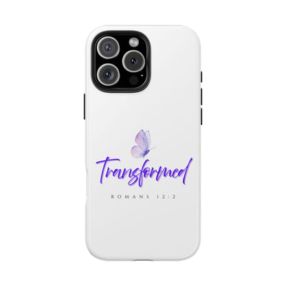 Transformed Phone Case - Inspirational Butterfly Design, Tough Phone Cover, Bible Verse Accessory, Unique Gift for Faith Lovers