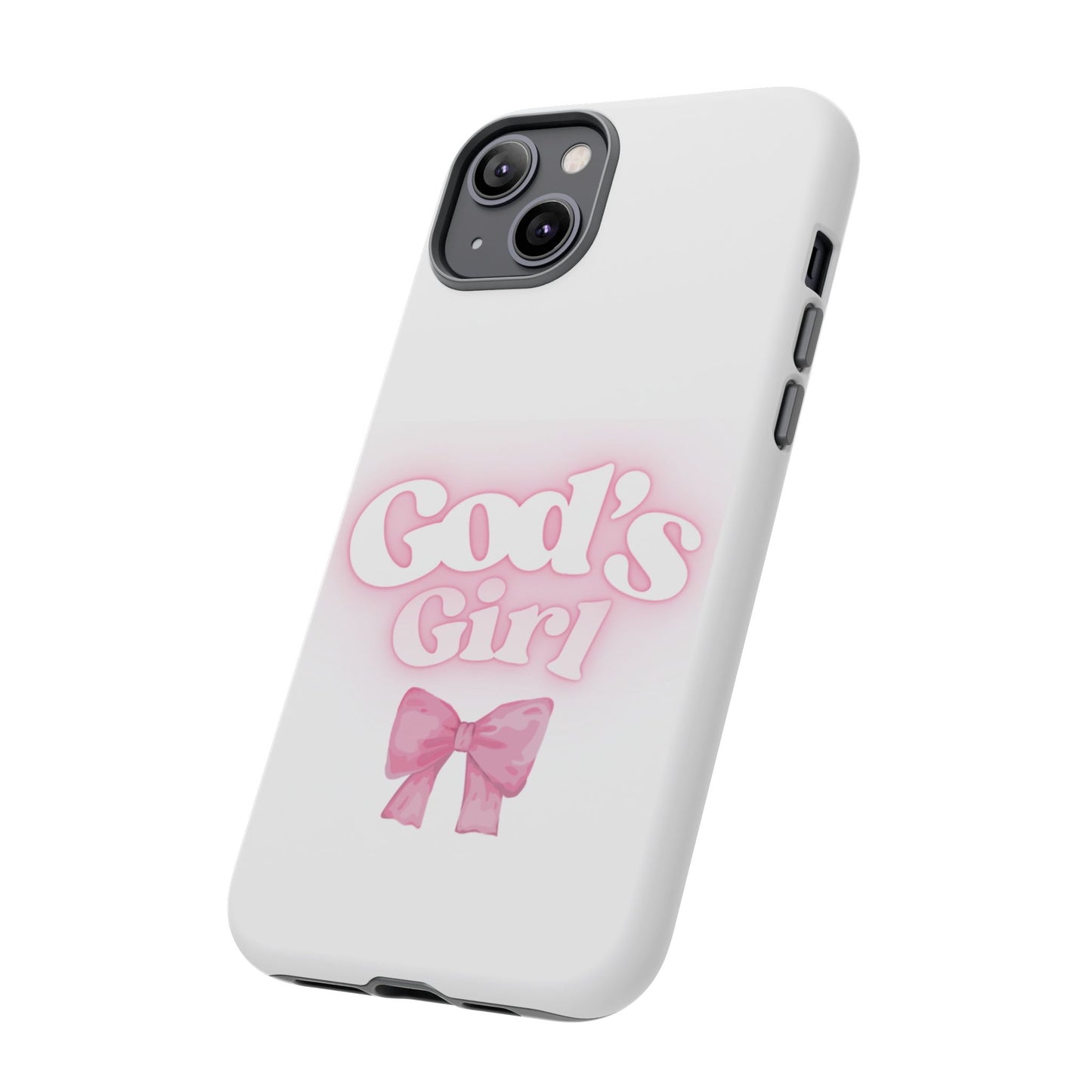 God's Girl Cute Phone Case, Pink Bow Case, Faith-Based Gifts, Christian Accessories, Birthday Present, Inspirational Jewelry