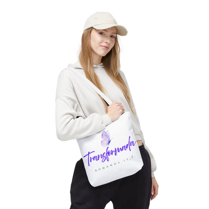 Transformada Tote Bag, Motivational Gift, Eco-Friendly Shopper, Women's Fashion, Bible Verse Accessory