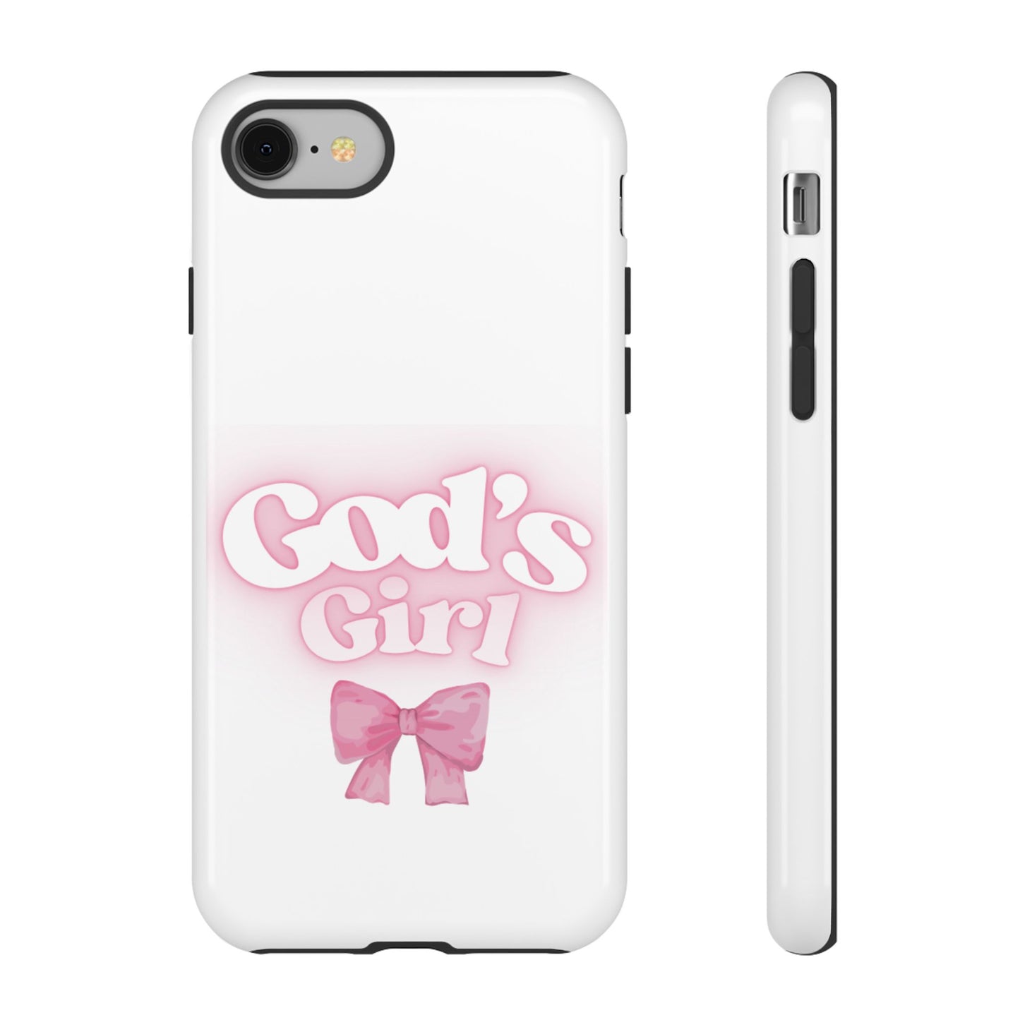 God's Girl Cute Phone Case, Pink Bow Case, Faith-Based Gifts, Christian Accessories, Birthday Present, Inspirational Jewelry