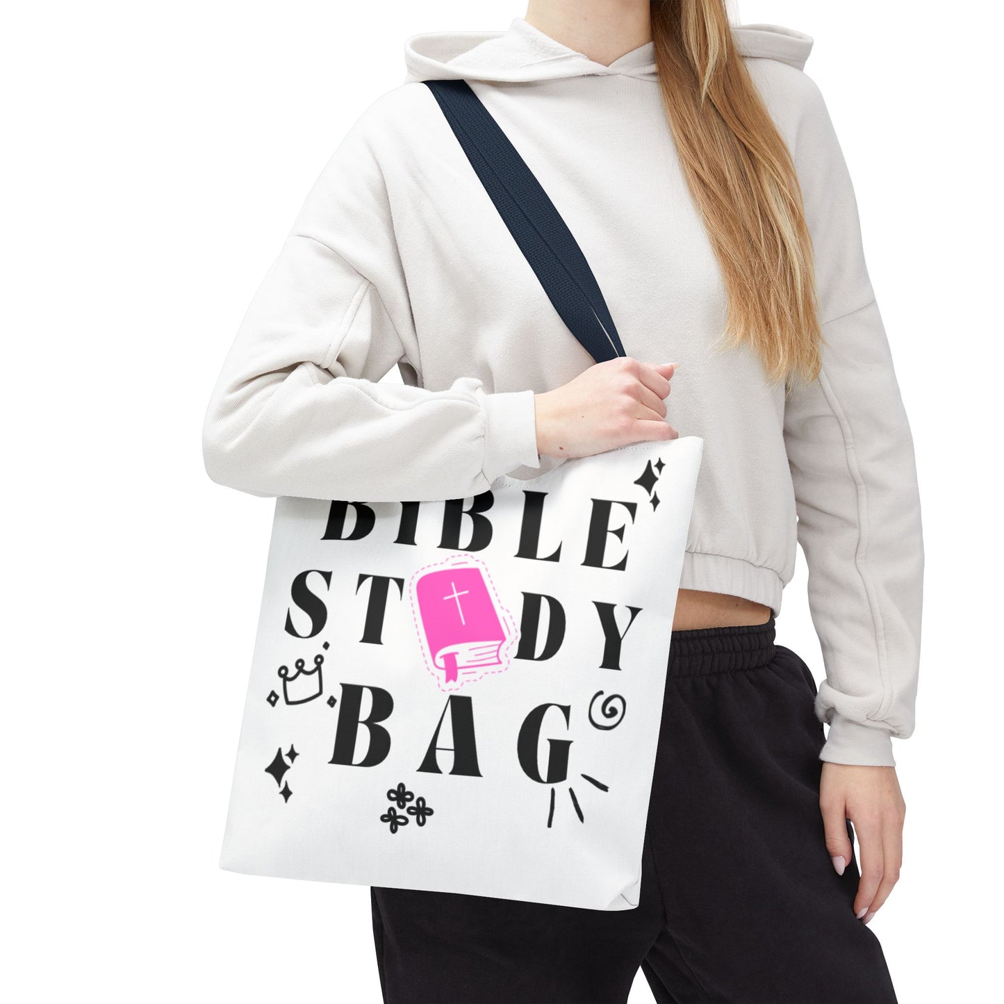 Bible Study Tote Bag - Stylish All-Over Print for Women's Spiritual Journey
