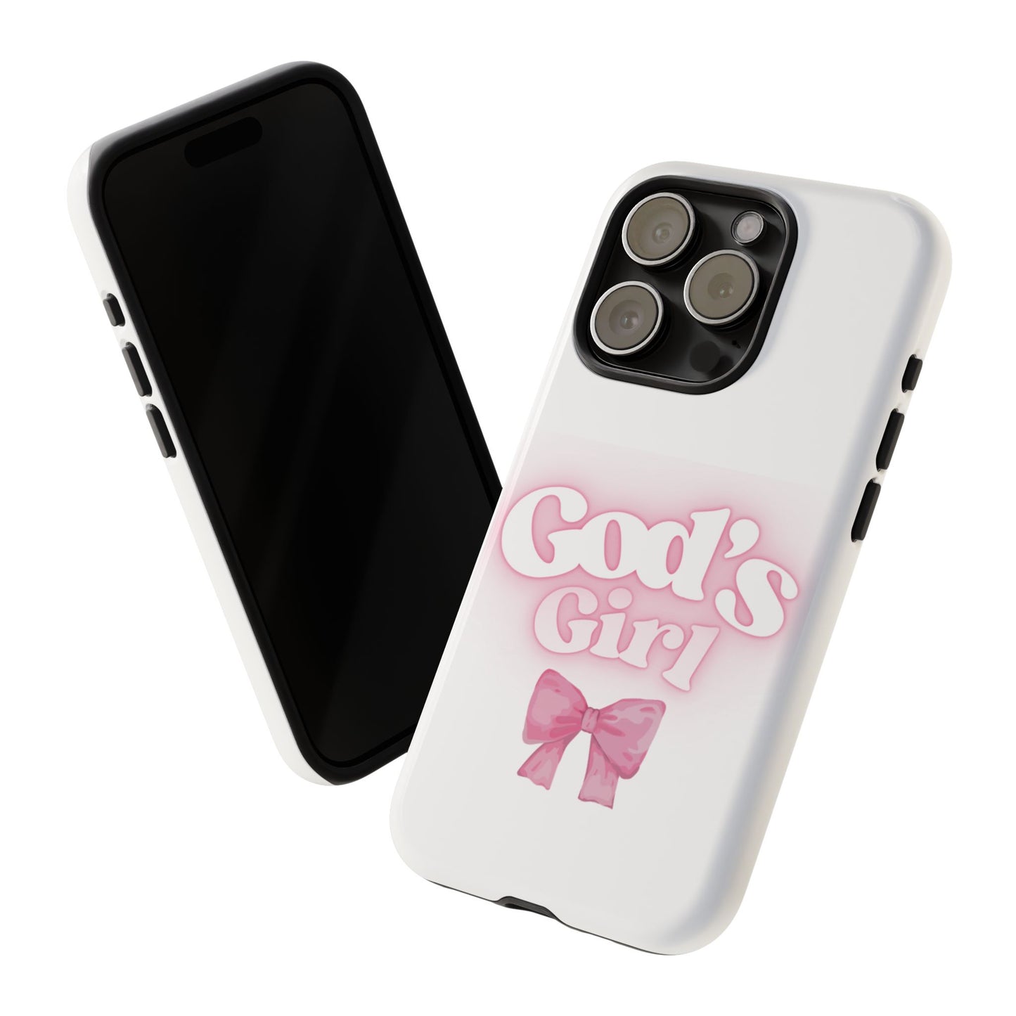 God's Girl Cute Phone Case, Pink Bow Case, Faith-Based Gifts, Christian Accessories, Birthday Present, Inspirational Jewelry