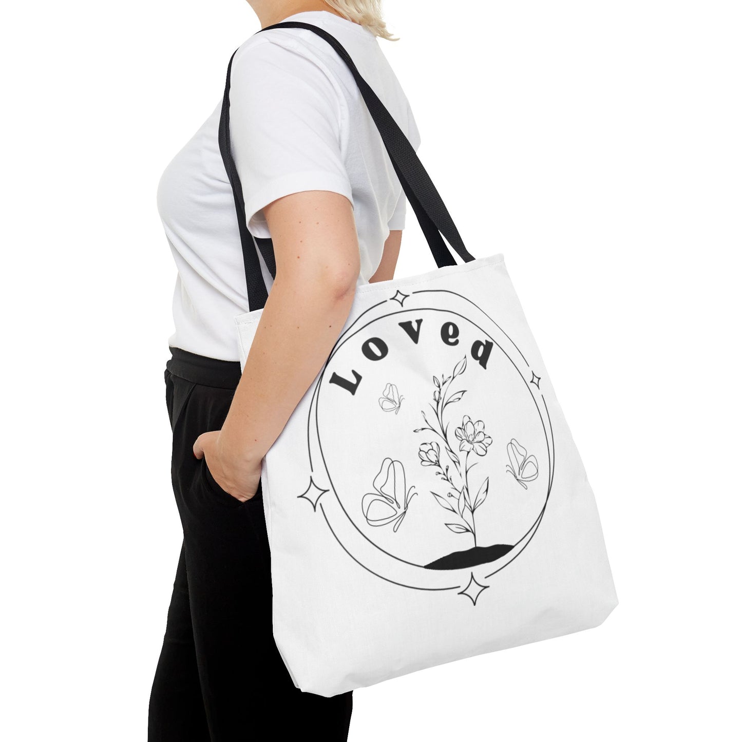Loved Tote Bag - Stylish All-Over Print for Women's Spiritual Journey