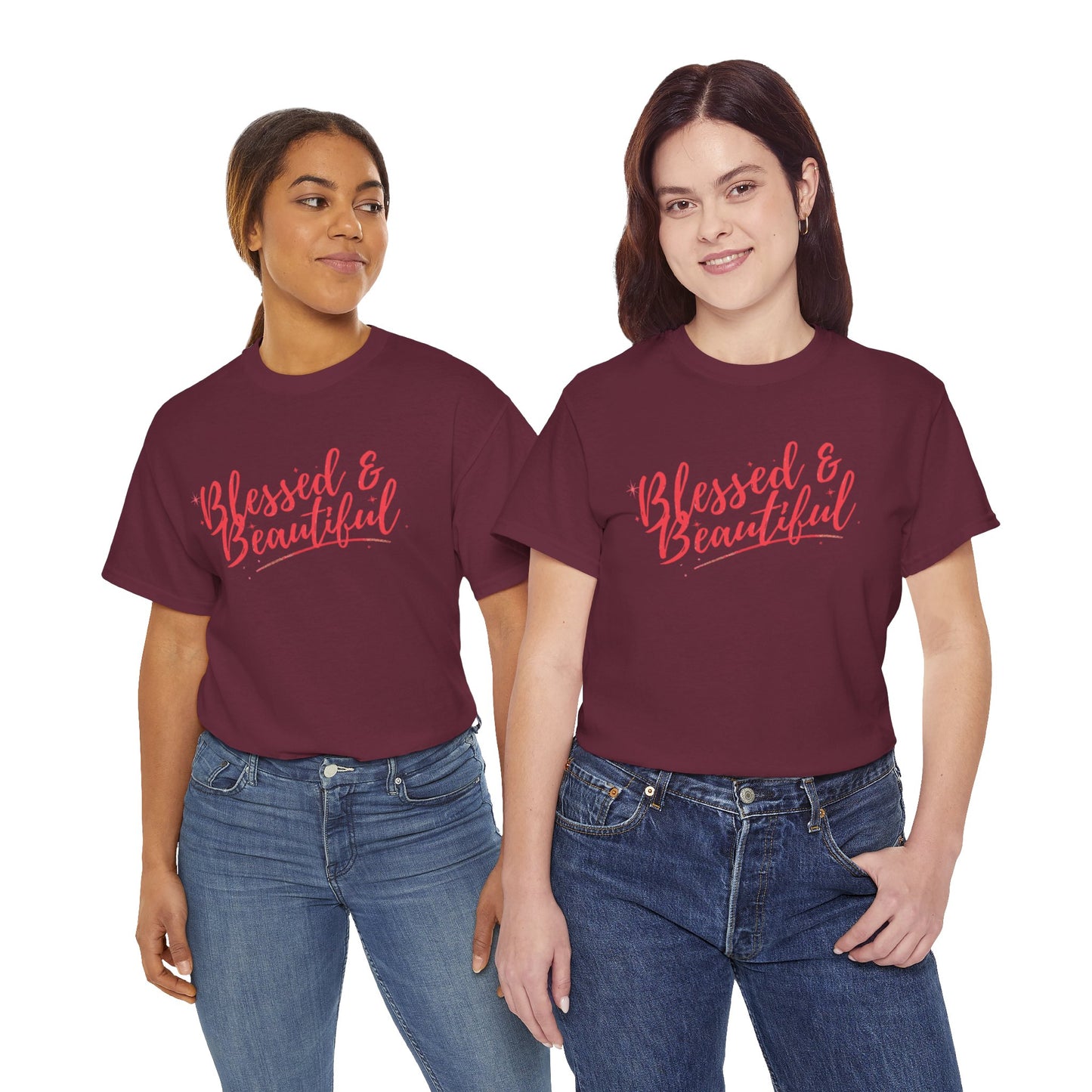 Blessed & Beautiful Unisex Heavy Cotton Tee - Inspirational Casual Wear
