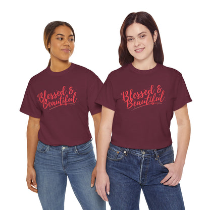 Blessed & Beautiful Unisex Heavy Cotton Tee - Inspirational Casual Wear