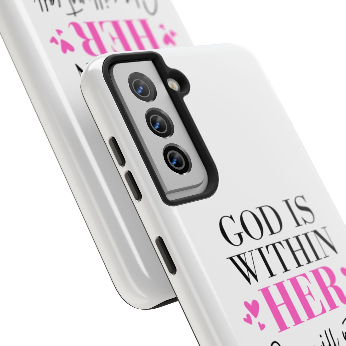 Empowering Tough Phone Case - "God is Within Her" Inspirational Design