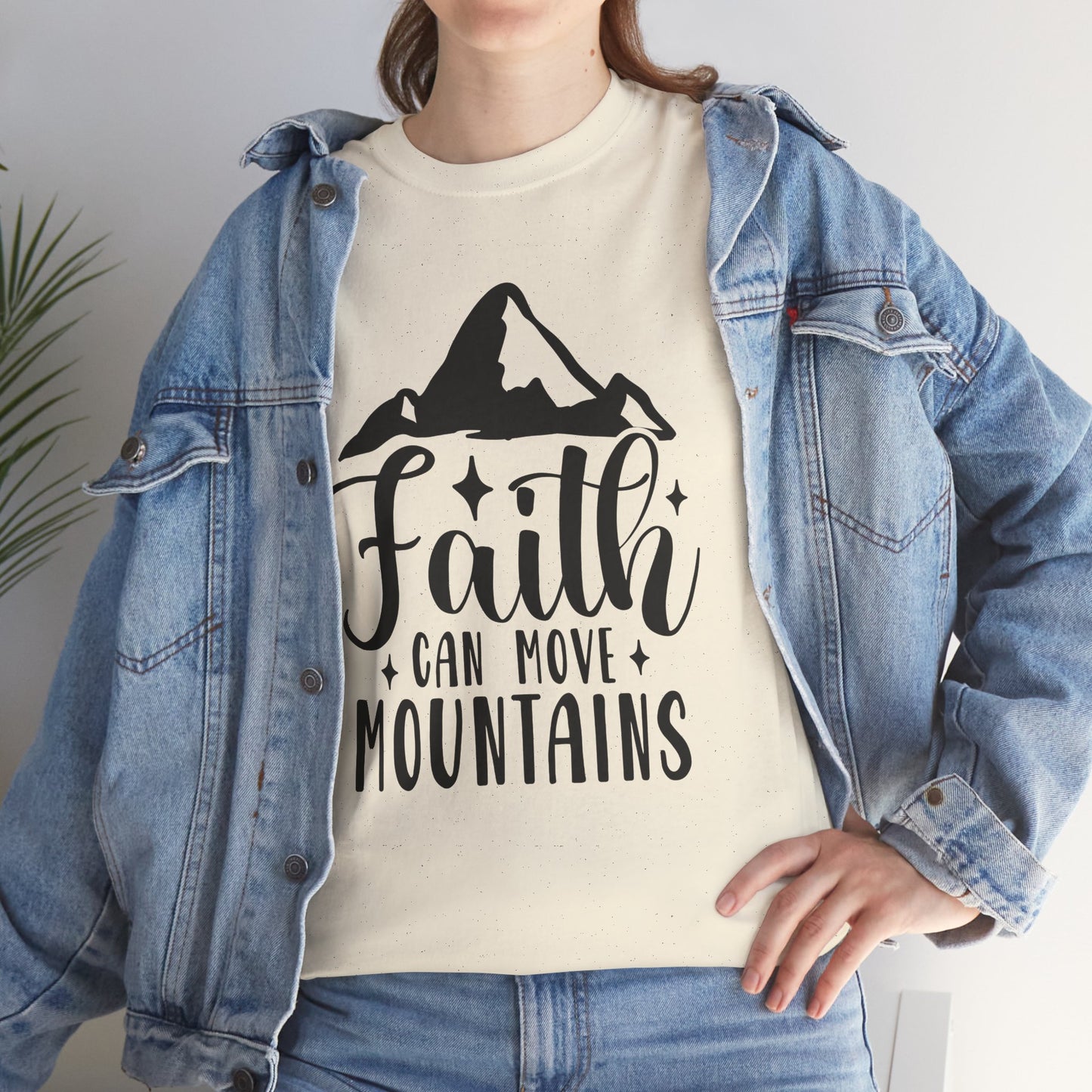 Faith Can Move Mountains - Unisex Heavy Cotton Tee