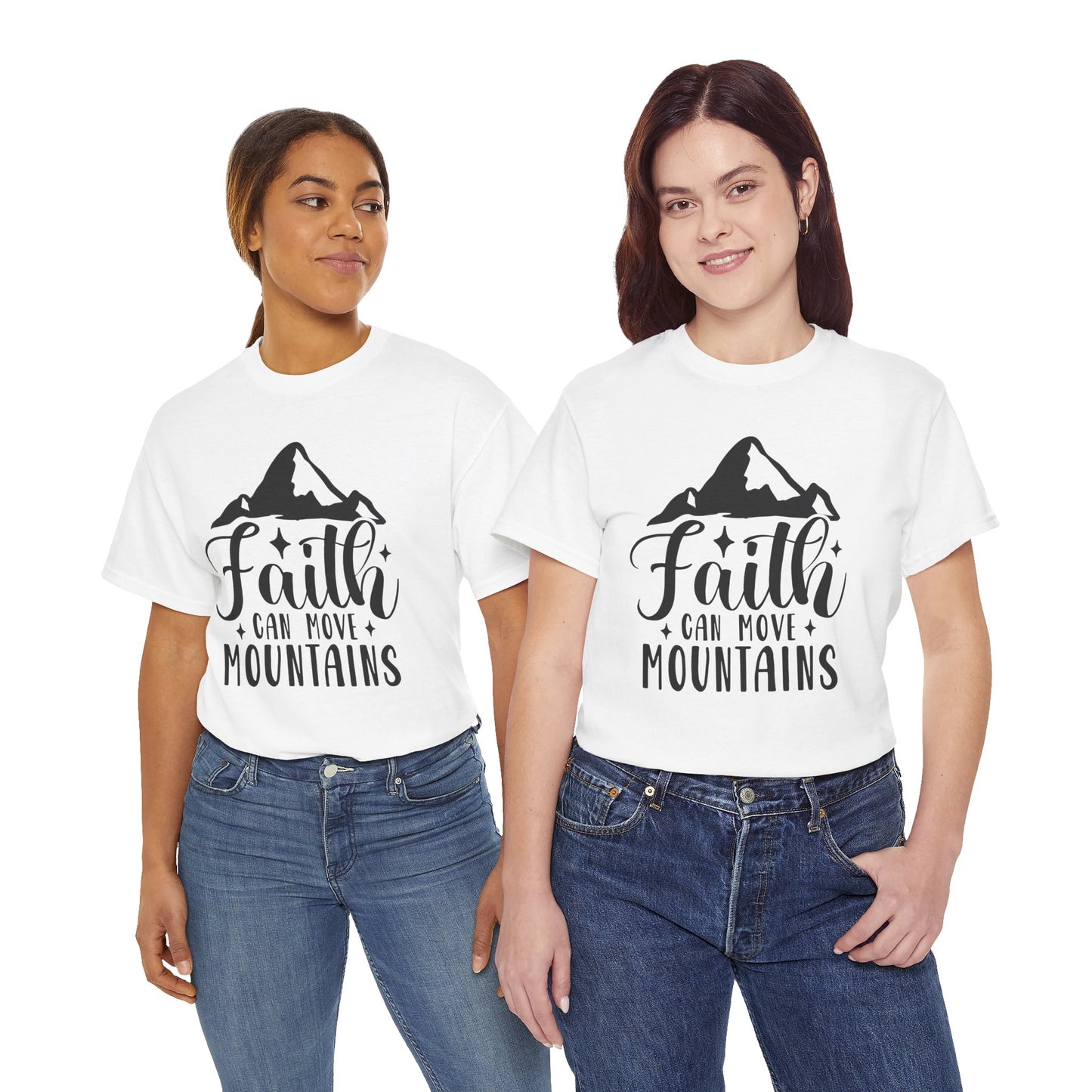 Faith Can Move Mountains - Unisex Heavy Cotton Tee