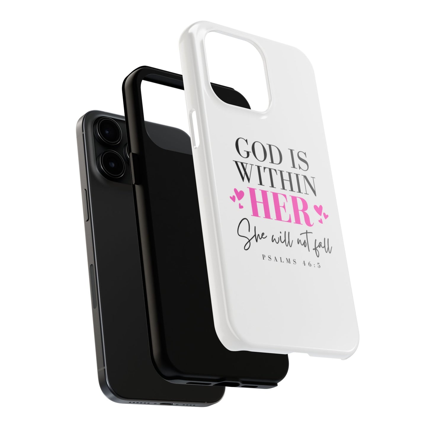 Empowering Tough Phone Case - "God is Within Her" Inspirational Design