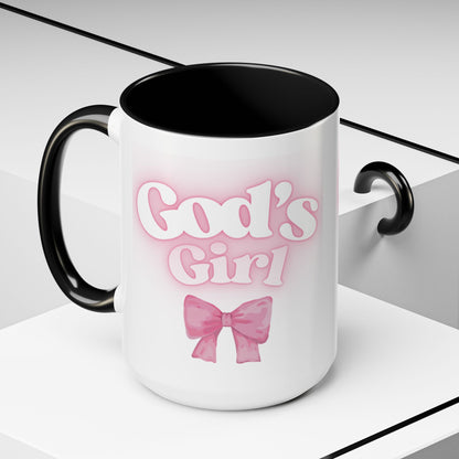 God's Girl Accent Coffee Mug - Gift for Faith, Christian, Religious Events, Inspirational Decor, Birthday, Friendship, Faith