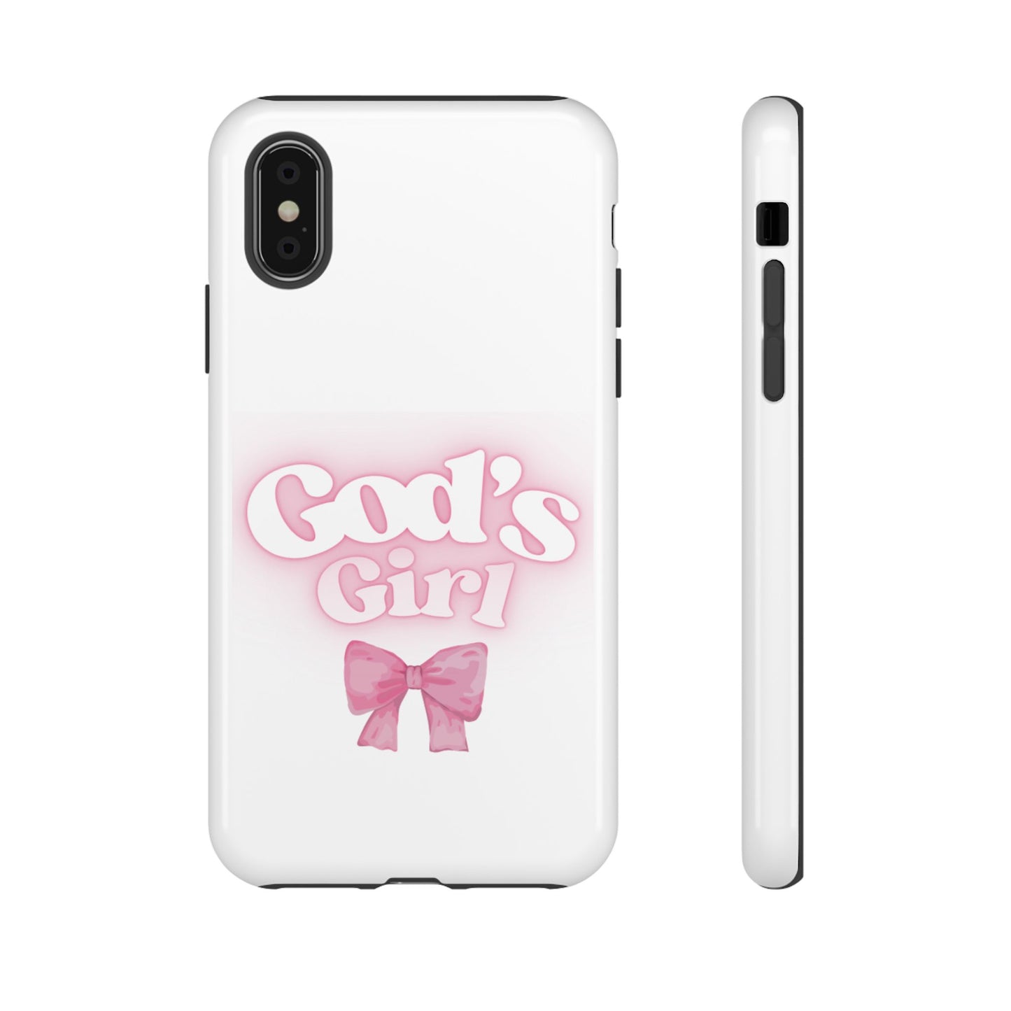 God's Girl Cute Phone Case, Pink Bow Case, Faith-Based Gifts, Christian Accessories, Birthday Present, Inspirational Jewelry