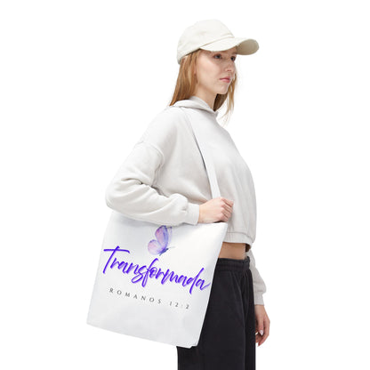 Transformada Tote Bag, Motivational Gift, Eco-Friendly Shopper, Women's Fashion, Bible Verse Accessory