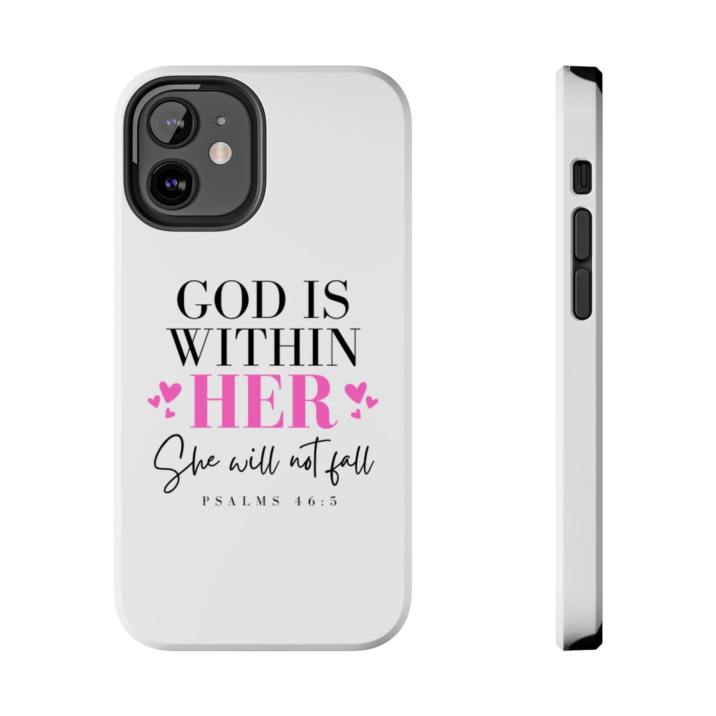 Empowering Tough Phone Case - "God is Within Her" Inspirational Design